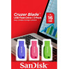Sandisk SDCZ50C-016G-B46T Cruzer Blade Usb Flash Drive 3-Pack 16GB