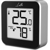 LIFE ALU MINI THERMOMETER WITH HYGROMETER, BLACK-ALUMINUM COLOR - (221-0118)