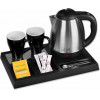 LIFE WELCOME HOTEL TRAY FOR HOTELS WITH 1.2L INOX WATER KETTLE AND 2 CERAMIC CUPS - (221-0111)