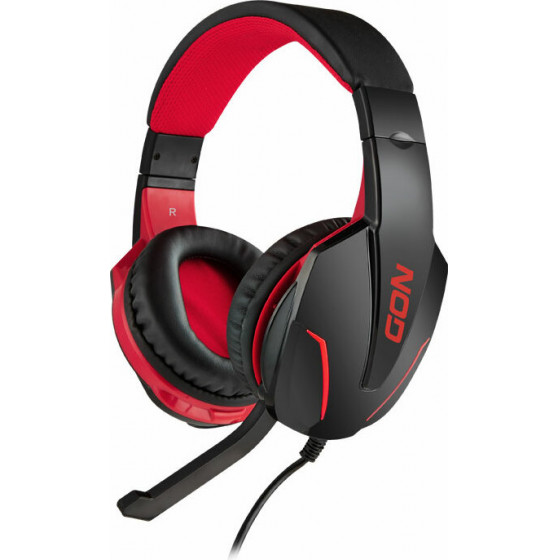 NOD GROUND POUNDER GAMING HEADSET, BLACK WITH RED LED - (141-0056)