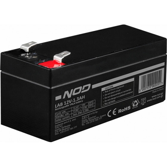 NOD LAB 12V1.3AH LEAD ACID BATTERY - (141-0144)