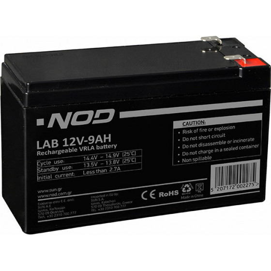 NOD LAB 12V9AH LEAD ACID BATTERY - (141-0147)