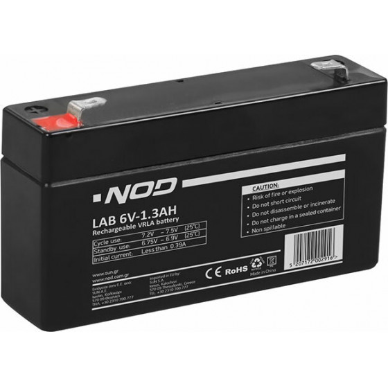 NOD LAB 6V1.3AH LEAD ACID BATTERY - (141-0162)