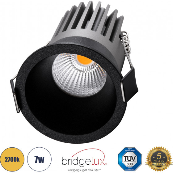 GloboStar MICRO-B ������� LED Spot Downlight TrimLess �6cm 7W 875lm 38� AC 220-240V IP20 �6 x �7.8cm - ��������� - ����� - ����� ����� 2700K - Bridgelux COB - 5 Years Warranty - (60245)