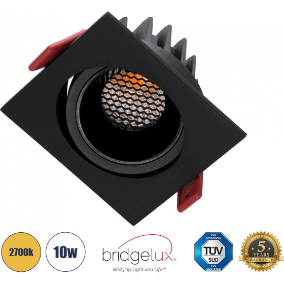 GloboStar LEO-Sq ������� Led Spot Downlight Trimless �8.5x�8.5cm 10W 1250lm 38� Ac 220-240V IP20 �8.5 x �8.5 x �6.6cm - ��������� - ��������� - ����� & Anti-Glare Honeycomb - ����� ����� 2700K - Bridgelux Cob - 5 Years Warranty - (60293)