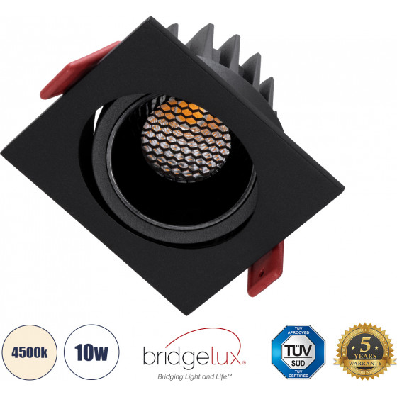 GloboStar LEO-Sq ������� Led Spot Downlight Trimless �8.5x�8.5cm 10W 1300lm 38� Ac 220-240V IP20 �8.5 x �8.5 x �6.6cm - ��������� - ��������� - ����� & Anti-Glare Honeycomb - ������ ����� 4500K - Bridgelux Cob - 5 Years Warranty - (60292)