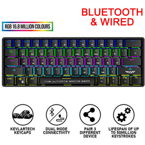Armaggeddon Mech Keyboard BLUETOOTH/Wired Starling Blk - (MBA-61RB)