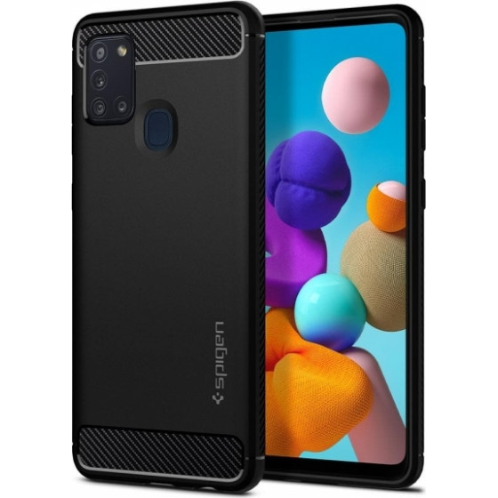 Spigen Rugged Armor Samsung A21s Black Backcover - (ACS00974)