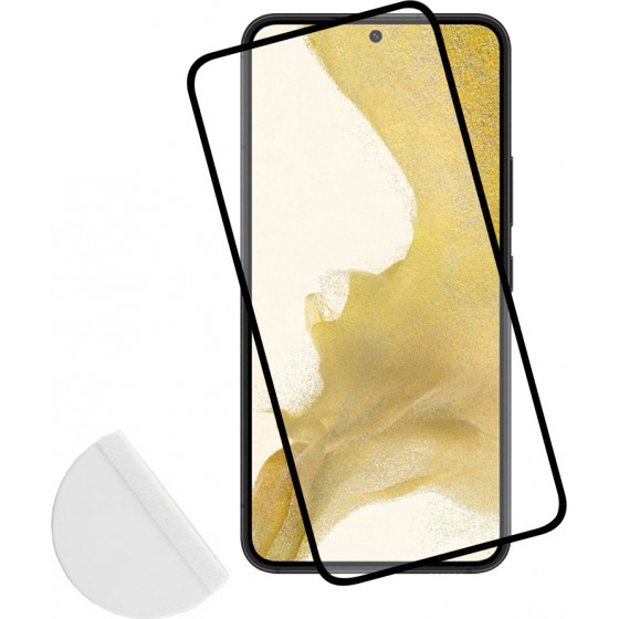 Idol 1991 Tempered Glass Samsung S22 Plus 5G 6.6'' 9H 0.25mm 3D Full Glue Semi Curved Finger Unlock Black + Squeezy Card - (5205308305047)