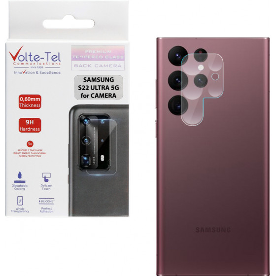 Volte-Tel Tempered Glass Samsung S22 Ultra 5G 6.8'' 9H 0.60mm For Camera - (5205308305443)