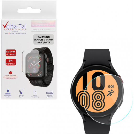 Volte-Tel Tempered Glass Samsung Watch 4 44mm R870/R875 1.40'' 9H 0.30mm 2.5D Full Glue Full Cover - (5205308306884)