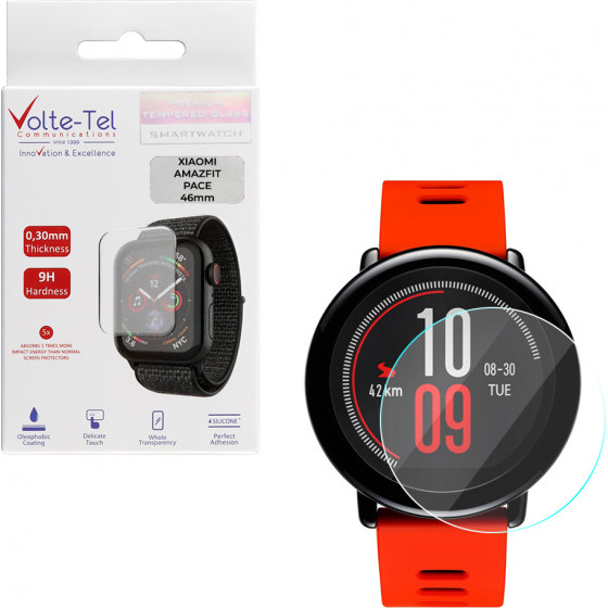 Volte-Tel Tempered Glass Xiaomi Amazfit Pace 46mm 1.34'' 9H 0.30mm 2.5D Full Glue Full Cover - (5205308285905)