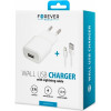 Forever Travel Charger 2A + Lightning Data Cable White - (FCT2AWL)