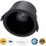 GloboStar PLUTO-B ������� Led Spot Downlight Trimless �10.4cm 15W 1875lm 38� Ac 220-240V IP20 �10.4 x �6.5cm - ��������� - ����� & Anti-Glare Honeycomb - ����� ����� 2700K - Bridgelux Cob - 5 Years Warranty - (60263)