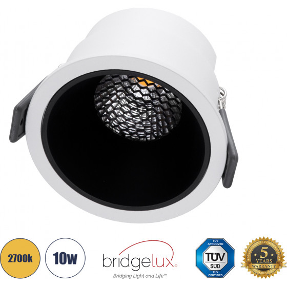 GloboStar PLUTO-M ������� Led Spot Downlight Trimless �8.4cm 10W 1250lm 38� Ac 220-240V IP20 �8.4 x �5.9cm - ��������� - ����� �� ����� �������� & Anti-Glare Honeycomb - ����� ����� 2700K - Bridgelux Cob - 5 Years Warranty - (60253)