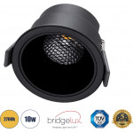 GloboStar PLUTO-M ������� Led Spot Downlight Trimless �8.4cm 10W 1250lm 38� Ac 220-240V IP20 �8.4 x �5.9cm - ��������� - ����� & Anti-Glare Honeycomb - ����� ����� 2700K - Bridgelux Cob - 5 Years Warranty - (60257)