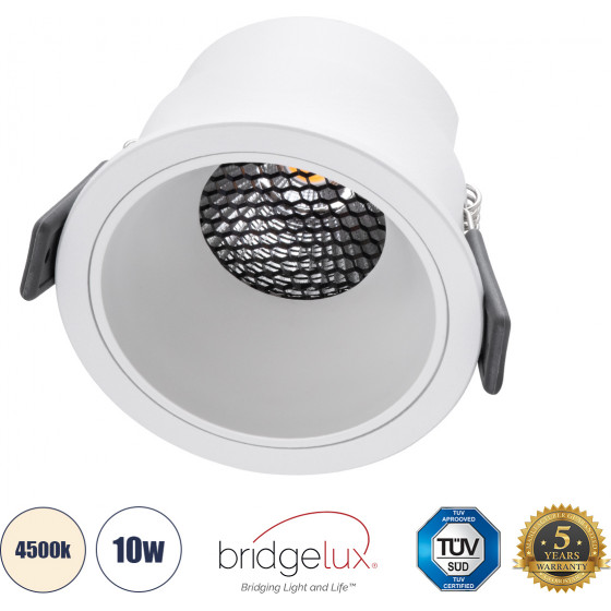 GloboStar PLUTO-M ������� Led Spot Downlight Trimless �8.4cm 10W 1300lm 38� Ac 220-240V IP20 �8.4 x �5.9cm - ��������� - ����� & Anti-Glare Honeycomb - ������ ����� 4500K - Bridgelux Cob - 5 Years Warranty - (60254)
