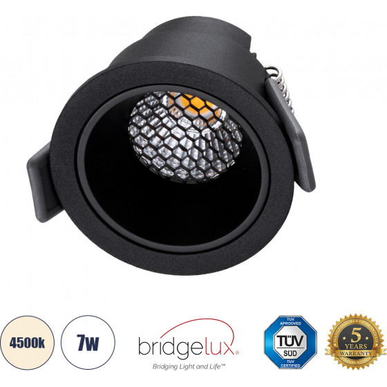 GloboStar PLUTO-S ������� Led Spot Downlight Trimless �6.4cm 7W 910lm 38� Ac 220-240V IP20 �6.4 x �4.9cm - ��������� - ����� & Anti-Glare Honeycomb - ������ ����� 4500K - Bridgelux Cob - 5 Years Warranty - (60250)