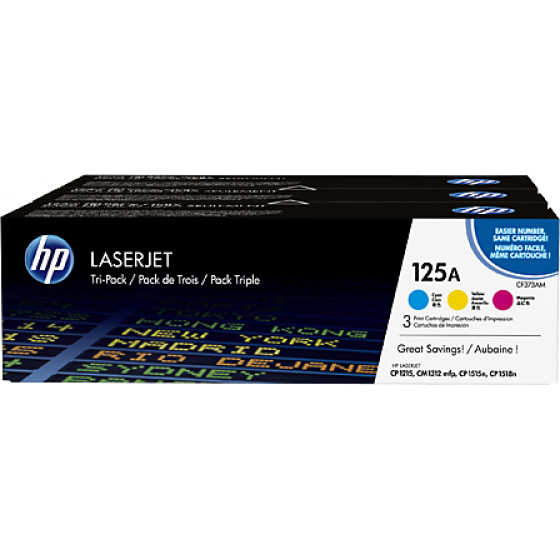HP Toner Laser 125A CYM Tri-Pack - (CF373AM)