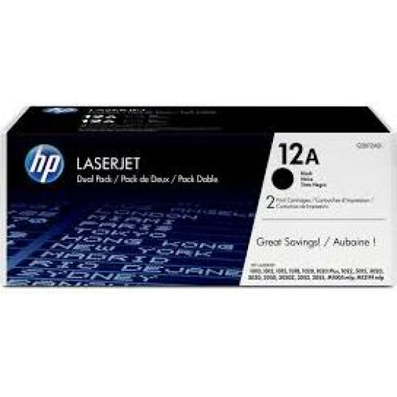 HP TONER LASER 12A D.PACK - (Q2612AD)
