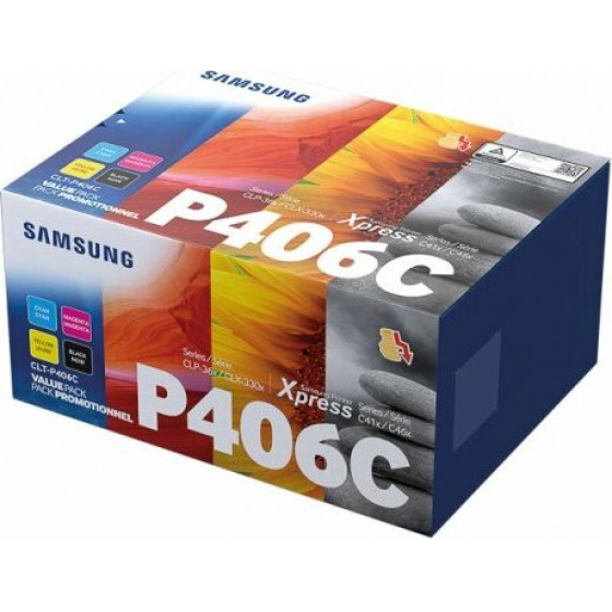 Samsung CLT-P406C 4-pk CYMK Toner - (SU375A)