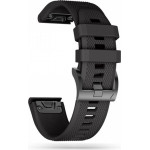 Tech-Protect Replacment Band Smooth For Garmin Fenix 5 / 6 / 6 Pro / 7 Black - (TPSGF5B)