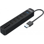 Orico Usb Hub TWU32-6AST, 6x Usb ports, SD/Micro Sd ports, ����� - (TWU32-6AST-BK-EP)
