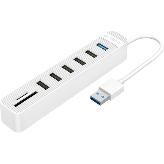 Orico Usb Hub TWU32-6AST, 6x Usb ports, SD/Tf ports, ����� - (TWU32-6AST-WH-EP)