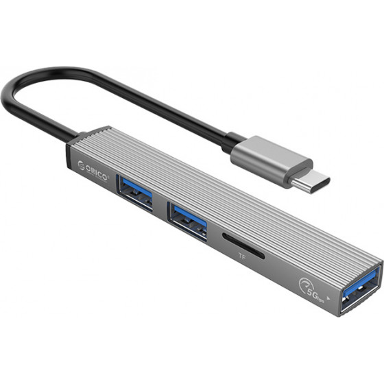 Orico USB-C Hub AH-12F, 3x Usb ports, Micro Sd port, ���� - (AH-12F-GY-BP)