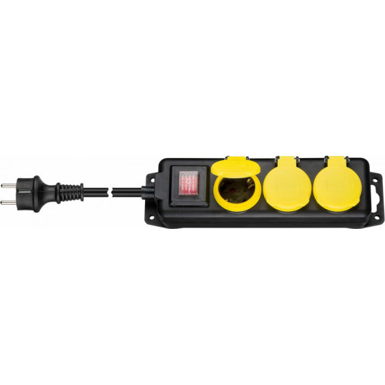 Goobay ��������� 3x schuko, 16A, 3m, IP44, �����-������� - (45193)