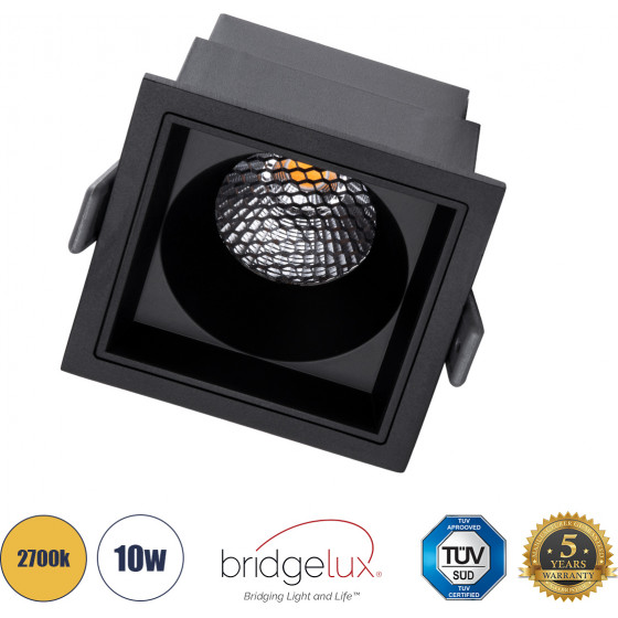 GloboStar PLUTO-M ������� Led Spot Downlight Trimless �8.4x�8.4cm 10W 1250lm 38� Ac 220-240V IP20 �8.4 x �8.4 x �5.9cm - ��������� - ����� & Anti-Glare Honeycomb - ����� ����� 2700K - Bridgelux Cob - 5 Years Warranty - (60275)