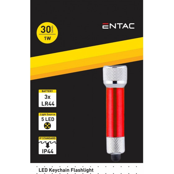 Entac Flashlight 5LED Keychain Red - (EFL-5LED-KC-R)