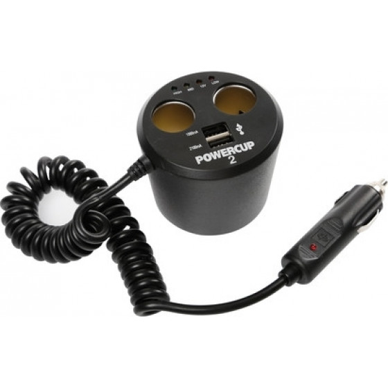 Lampa ���������� �������� Powercup 2 12V+2USB+Tester ��������� - (39011)