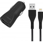 ENERGIZER DC2CLLIM CAR CHARGER LW 3.4A 2USB+Lightning Cable Black