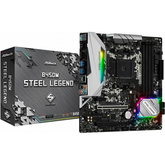 ASRock B450M Steel Legend Motherboard AM4 - (90-MXB9Y0-A0UAYZ)