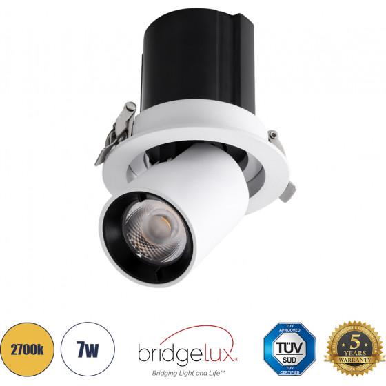 GloboStar VIRGO-S ������� LED Spot Downlight TrimLess �9cm 7W 875lm 36� AC 220-240V IP20 �9cm x �9cm - ��������� - ����� �� ����� �������� - ����� ����� 2700K - Bridgelux COB - 5 Years Warranty - (60303)