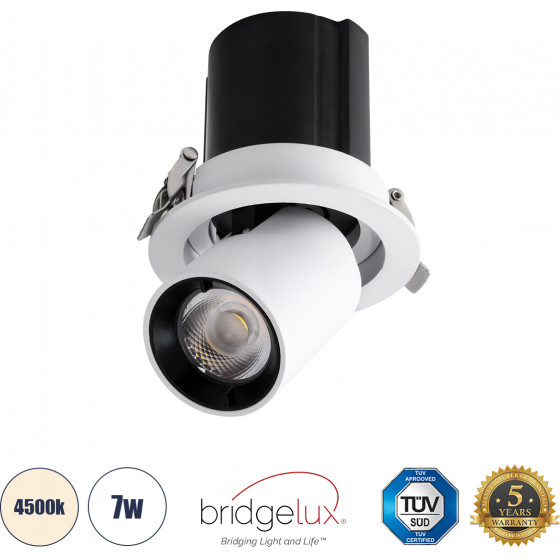 GloboStar VIRGO-S ������� LED Spot Downlight TrimLess �9cm 7W 910lm 36� AC 220-240V IP20 �9cm x �9cm - ��������� - ����� �� ����� �������� - ������ ����� 4500K - Bridgelux COB - 5 Years Warranty - (60302)