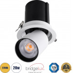 GloboStar VIRGO-B ������� LED Spot Downlight TrimLess �13.5cm 20W 2500lm 36� AC 220-240V IP20 �13.5cm x �14cm - ��������� - ����� �� ����� �������� - ����� ����� 2700K - Bridgelux COB - 5 Years Warranty - (60311)