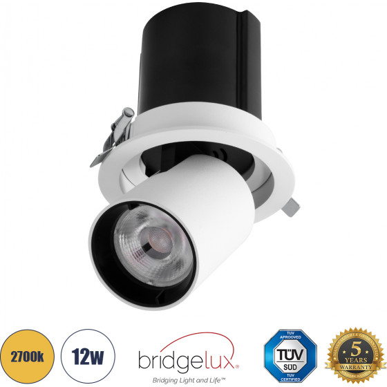 GloboStar VIRGO-M ������� LED Spot Downlight TrimLess �11cm 12W 1500lm 36� AC 220-240V IP20 �11cm x �11.5cm - ��������� - ����� �� ����� �������� - ����� ����� 2700K - Bridgelux COB - 5 Years Warranty - (60307)