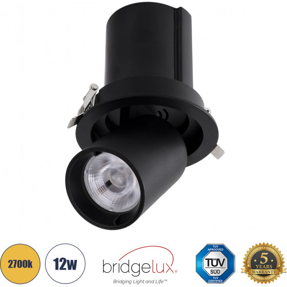GloboStar VIRGO-M ������� LED Spot Downlight TrimLess �11cm 12W 1500lm 36� AC 220-240V IP20 �11cm x �11.5cm - ��������� - ����� - ����� ����� 2700K - Bridgelux COB - 5 Years Warranty - (60309)