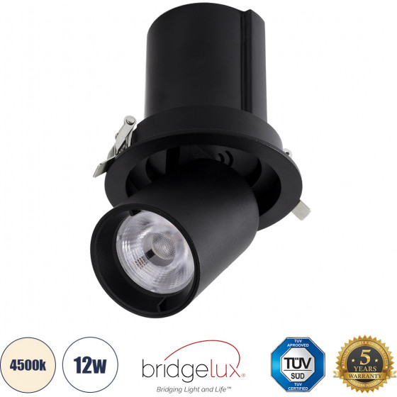 GloboStar VIRGO-M ������� LED Spot Downlight TrimLess �11cm 12W 1560lm 36� AC 220-240V IP20 �11cm x �11.5cm - ��������� - ����� - ������ ����� 4500K - Bridgelux COB - 5 Years Warranty - (60308)
