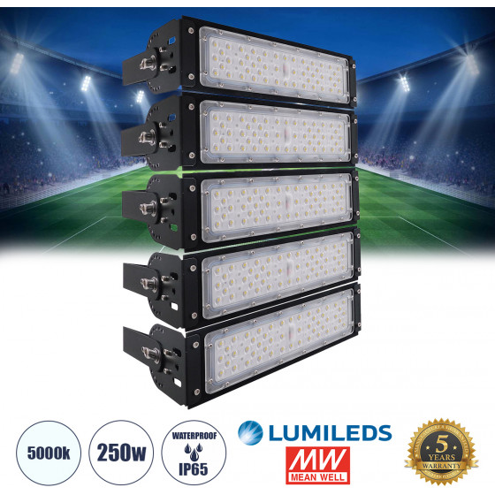 GloboStar GOLIATH LED ��������� ������� - ��������� Tunnel 250W 40000LM 75�*135� AC 100-277V IP65 - ����� ����� 5000K - MeanWell Driver & LumiLEDs Chip - 5 Years Warranty - (90100-5)
