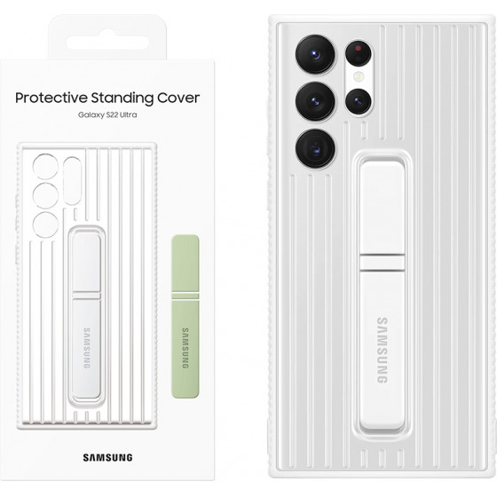 Samsung ���� S22 Ultra 5G S908 Protective Standing Cover White Packing Or - (EF-RS908CWEGWW)