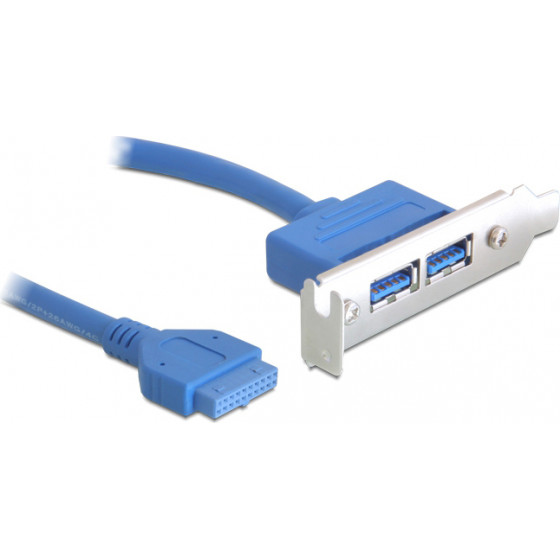 DeLock ����� ��������� Usb 19 Pin �� 2x Usb 3.0 Low Profile - (82976)
