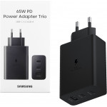 Samsung Travel Trio Pd 3.0 Usb A 15W 5V 2A/9V 1.67A+Usb C 5V 3A/9V 3A/15V 3A/20V 3.25A+Usb C 65W Black Packing Or - (EP-T6530NBEGEU)