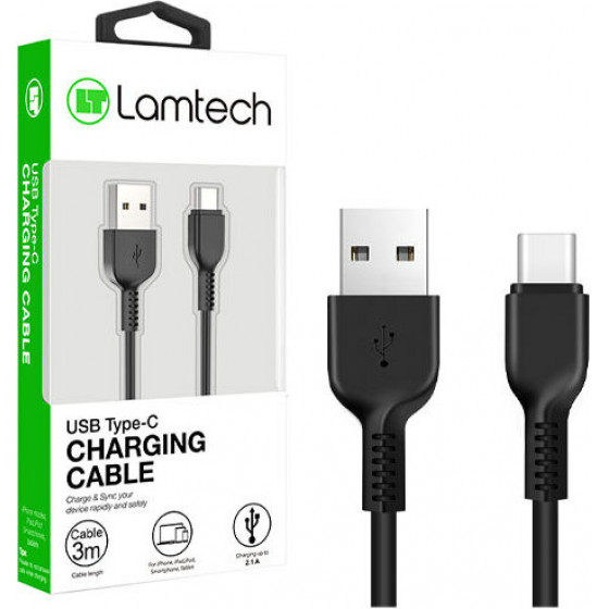 Lamtech Datacable Type C 3M Black - (LAM111696)