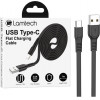 Lamtech TYPE-C Flat Charging Cable 1M Black - (LAM111801)