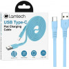Lamtech TYPE-C Flat Charging Cable 1M Blue - (LAM111832)