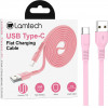 Lamtech TYPE-C Flat Charging Cable 1M Pink - (LAM111825)