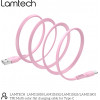 Lamtech TYPE-C Flat Charging Cable 1M Pink - (LAM111825)